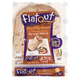 Flatout Healthy Grain harvest wheat flatbread, 7 lowfat wraps 14-oz