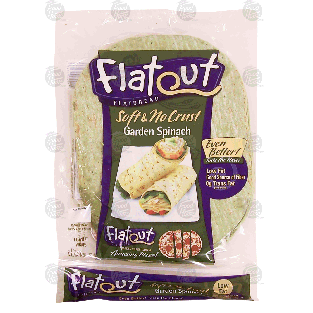 Flatout Soft & No Crust garden spinach flatbread, 7 lowfat wraps 14-oz