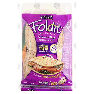 Flatout Fold it artisan flatbreads, 5 grain flax, 6 ct 9-oz