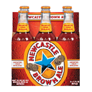 Newcastle  brown ale imported from england, 6 12-ounce glass bottle6pk