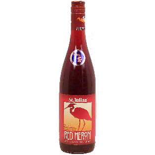 St. Julian Red Heron semi-sweet red wine of Paw Paw Michigan, 10%750ml