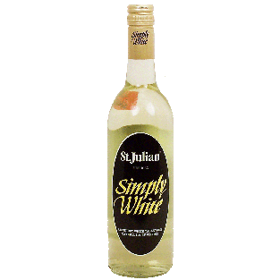 St. Julian Simply White semi-dry white table wine from lake michi750ml