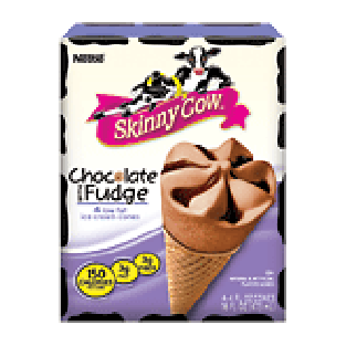 Nestle Skinny Cow chocolate fudge low fat ice cream cones, 4-c16-fl oz