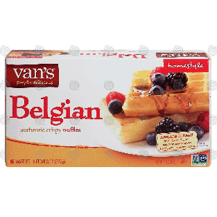 Van's Belgian authentic homestyle crispy waffles, 6 waffles 8-oz