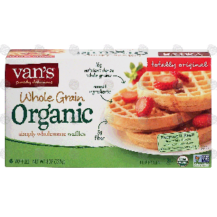Van's Simply Delicious whole grain organic waffles, totally origin8-oz