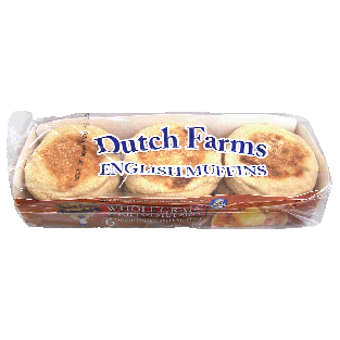 Dutch Farms  english muffins, double-fork split, whole grain, 6-co12oz