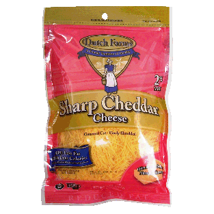 Dutch Farms  sharp cheddar cheese finely shredded made with 2% milk8oz