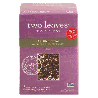 Two Leaves Tea Company  jasmine petal whole leaf green tea, 15-s1.32oz