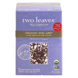 Two Leaves Tea Company  organic earl grey whole leaf black tea, 1.32oz