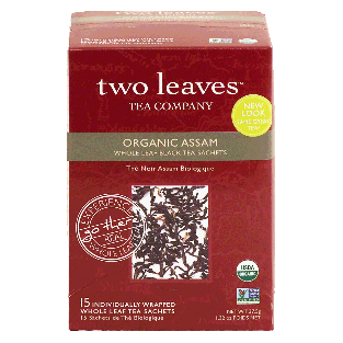 Two Leaves Tea Company  organic assam whole leaf tea, 15-sachets1.32oz