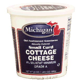 Michigan  small curd cottage cheese, 4% milkfat minimum grade a 24oz