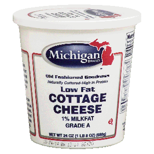 Michigan  low fat cottage cheese 1% milkfat, grade A 24oz