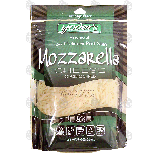 Yoder's  all natural, low-moisture, part-skim, mozzarella cheese, 8-oz