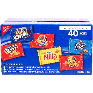 Nabisco  variety pack; mini oreo, nutter butter bites, ritz bits, 40oz