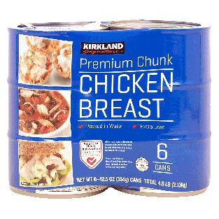 Kirkland Signature  chicken breast, premium chunk, 12.5-oz., cans 6pk