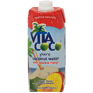 Vita Coco  coconut water with peach & mango 16.9fl oz