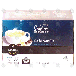 Keurig Cafe Escapes cafe vanilla, 12 k-cups 5.9-oz