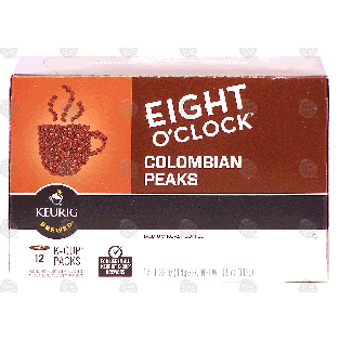 Keurig Eight O'Clock medium roast coffee, colombian peaks, 12 k-3.9-oz