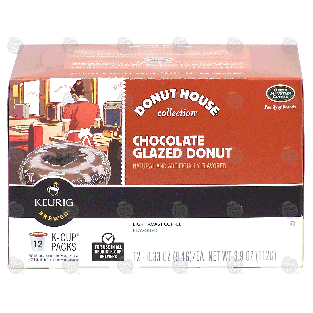 Keurig Donut House chocolate glazed donut, light roast coffee, 13.9-oz
