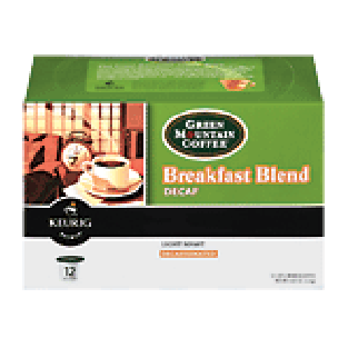 Keurig Green Mountain Coffee breakfast blend; decaf, light roast3.7-oz