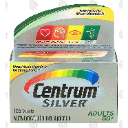 Centrum Silver adults 50+, multivitamin/multimineral, tablets  125ct
