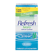 Refresh Tears lubricant eye drops, 2 - .5 fl oz bottles  2pk