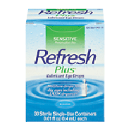 Refresh Plus lubricant eye drops, moisturizing relief, single-use  30ct