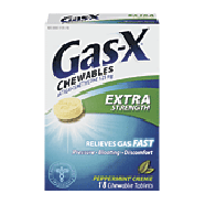 Gas-x Antigas Extra Strength Peppermint Creme Chewable Chews 18ct