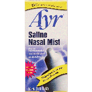 Ayr  saline nasal mist, moisturizes & soothes dry, stuffy nos1.69fl oz