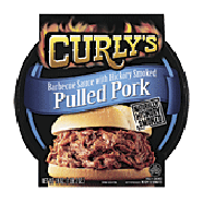 Curly's  pulled pork, barbecue sauce with hickory smoke flavor 16-oz