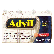 Advil  ibuprofen tablets, 200 mg, pain reliever / fever reducer, 4 40ct