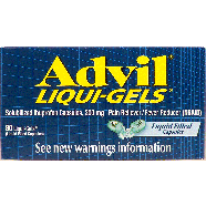 Advil Liqui-Gels pain reliever/fever reducer, ibuprofen capsules 2 80ct