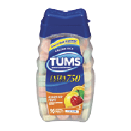 Tums  extra strength antacid, assorted fruit, 750 mg, chewable tab 96ct