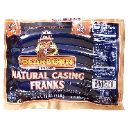 Dearborn  natural casing franks, 8-count, bunsize 16oz