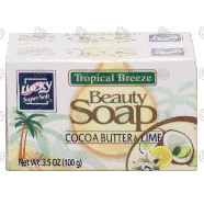 Lucky SuperSoft beauty soap, cocoa butter & lime, tropical breeze  2pk