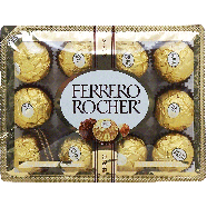 Ferrero Rocher  milk chocolate covered wafer and hazelnut candy,  5.3oz