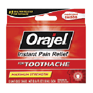 Orajel  maximum toothache & oral pain relief, single-use swabs, 12 12ct