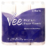 Vee  premium paper towels, 2-ply  6pk