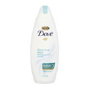 Dove  sensitive skin; nourishing body wash, unscented  12fl oz