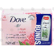 Dove go fresh revive; beauty bar with pomegranate and lemon verbena 4pk