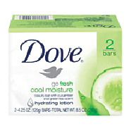 Dove go fresh beauty bar, cool moisture, cucumber & green tea scent 2ct