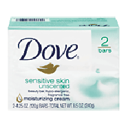 Dove  sensitive skin beauty bar, 1/4 moisturizing cream  2ct