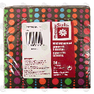 Unique Premier Stylz 2-ply beverage napkins, retro dots  24ct