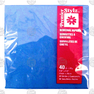 Unique Premier Stylz 2-ply beverage napkins, royal blue  40ct