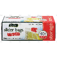 Spartan  quart size slider bags with write-on label, 8 in x 7 in  40ct