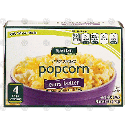 Spartan  extra butter flavor microwave popcorn, 4-bags, 100% whole 6oz