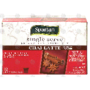 Spartan Single Serve spiced tea drink mix, chai latte, 12 cups 6.35-oz