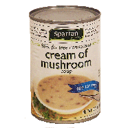 Spartan  cream of mushroom, 98% fat free condensed soup 10.75oz