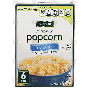Spartan  light butter flavor microwave popcorn, 6 pop-in bags, 10018oz