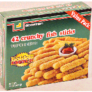Spartan  42 crunchy breaded fish sticks made from minced fish 24oz
